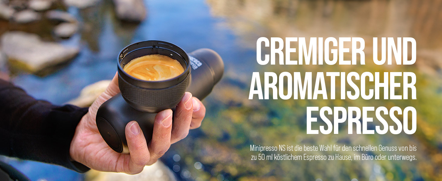 WACACO Minipresso NS2 - портативна кавомашина для капсул Nespresso та NS, чорна