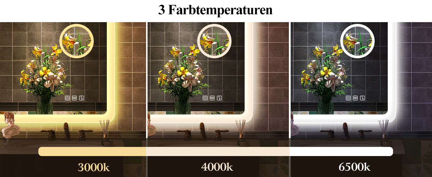 Дзеркало для ванної кімнати S'bagno з підсвічуванням 80x60 см, LED, Bluetooth, 5x збільшення, протитуманне покриття, 3 кольори, регулювання яскравості, пам'ять налаштувань, загартоване скло, IP44, водонепроникність, горизонтальна/вертикальна установка, M66