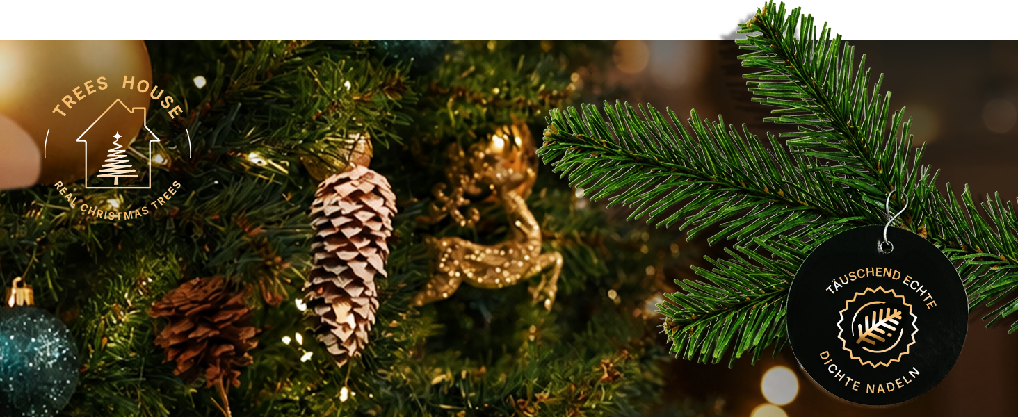 Штучна ялинка TreesHouse Scandinavian Spruce 180 см, реалістична зелена хвоя, підставка з FSC-дерева