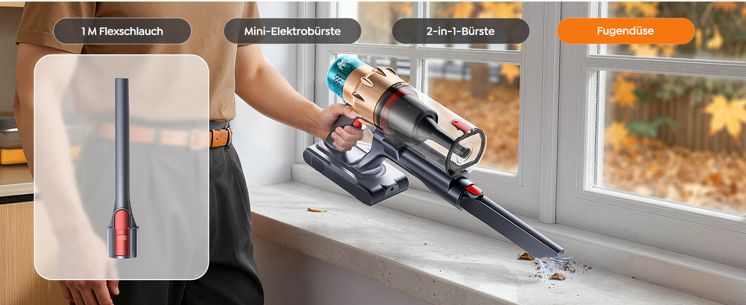 Акумуляторний пилосос SMOTURE 600W 50000Pa, бездротовий з міні-електрощіткою, для шерсті тварин, килимів, підлоги та авто - 65 хв роботи, сенсорний екран, функція ароматизації