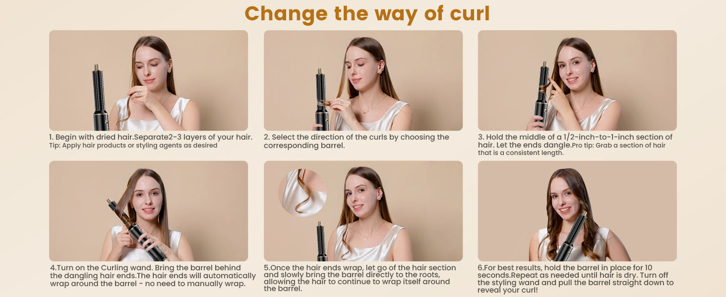 UKLISS Hairstyler 6 в 1: Професійний набір для укладки волосся (фен-щітка, плойка, випрямляч) 1000W, срібно-золотий