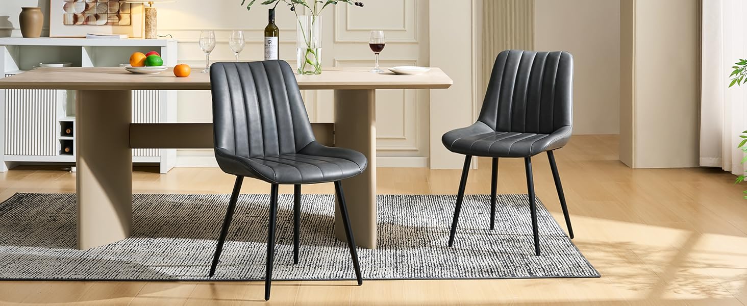 Набір обідніх стільців CLIPOP - 4 шт. з штучної шкіри, зелені, для кухні та вітальні