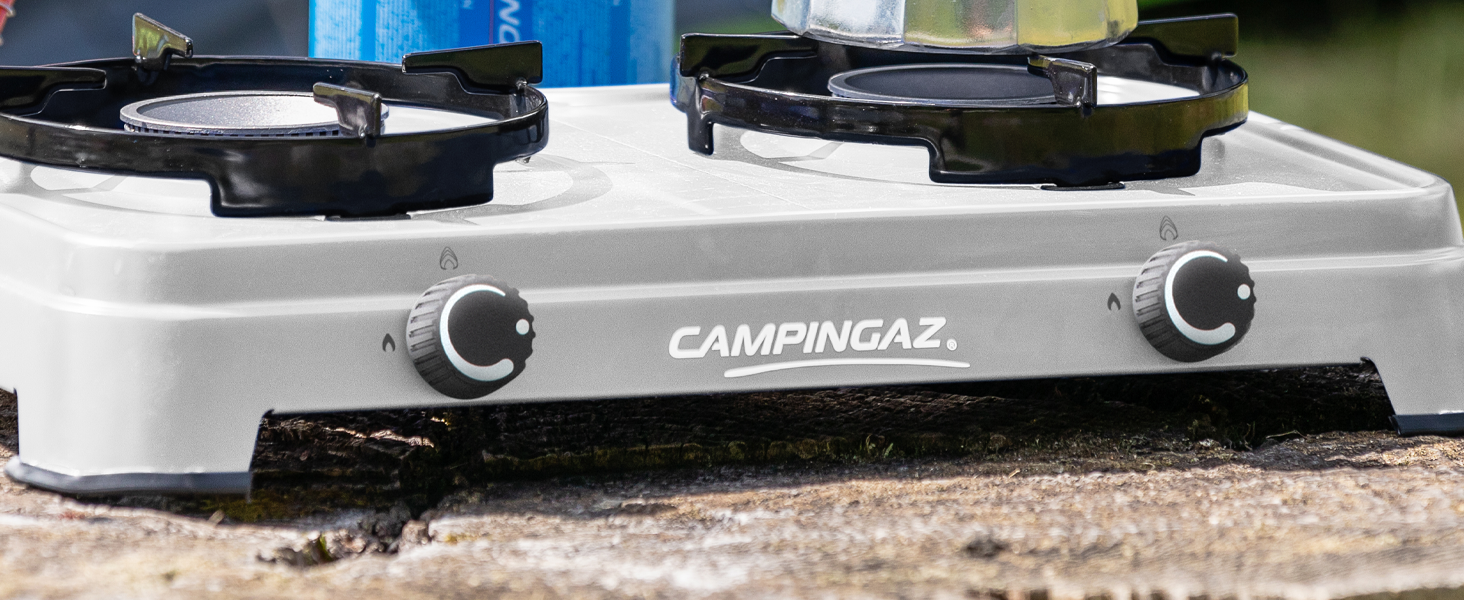 Газовий намет Campingaz Camping Cook CV - 2 конфорки, сірий, для кемпінгу, працює на картриджах