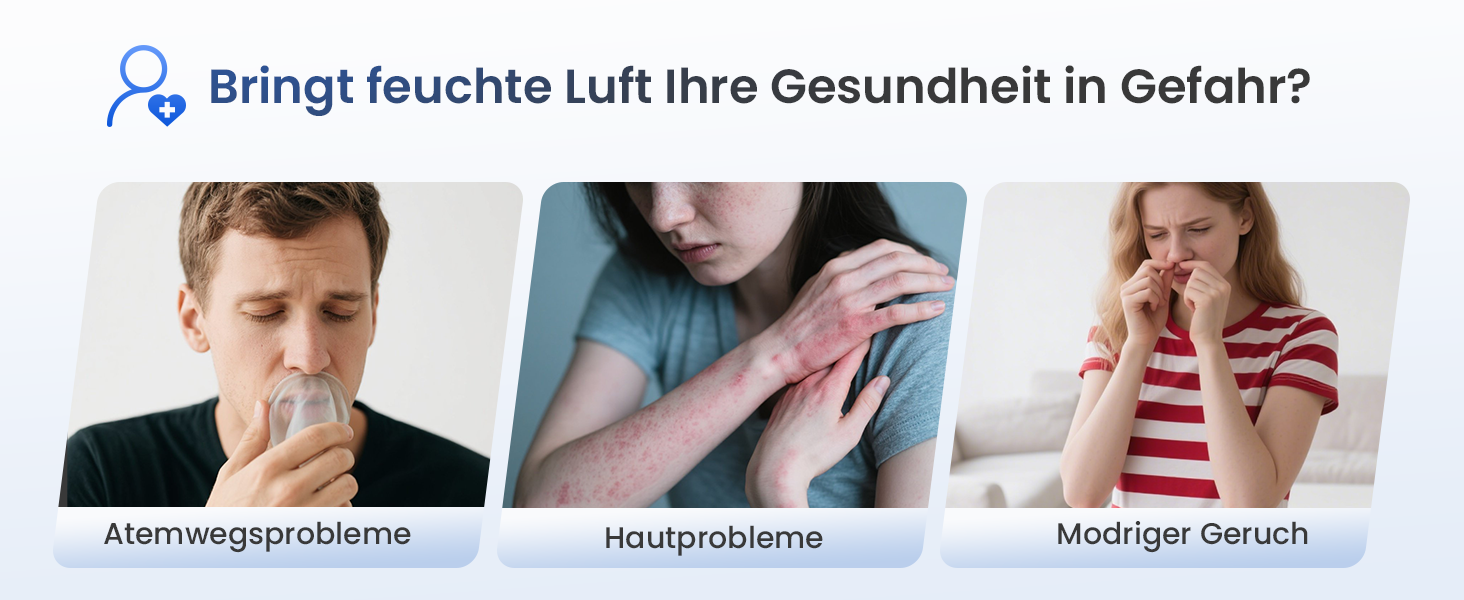 Електричний осушувач повітря з 2L баком та контролем вологості - тихий, для ванної кімнати, шафи. Білий та чорний кольори