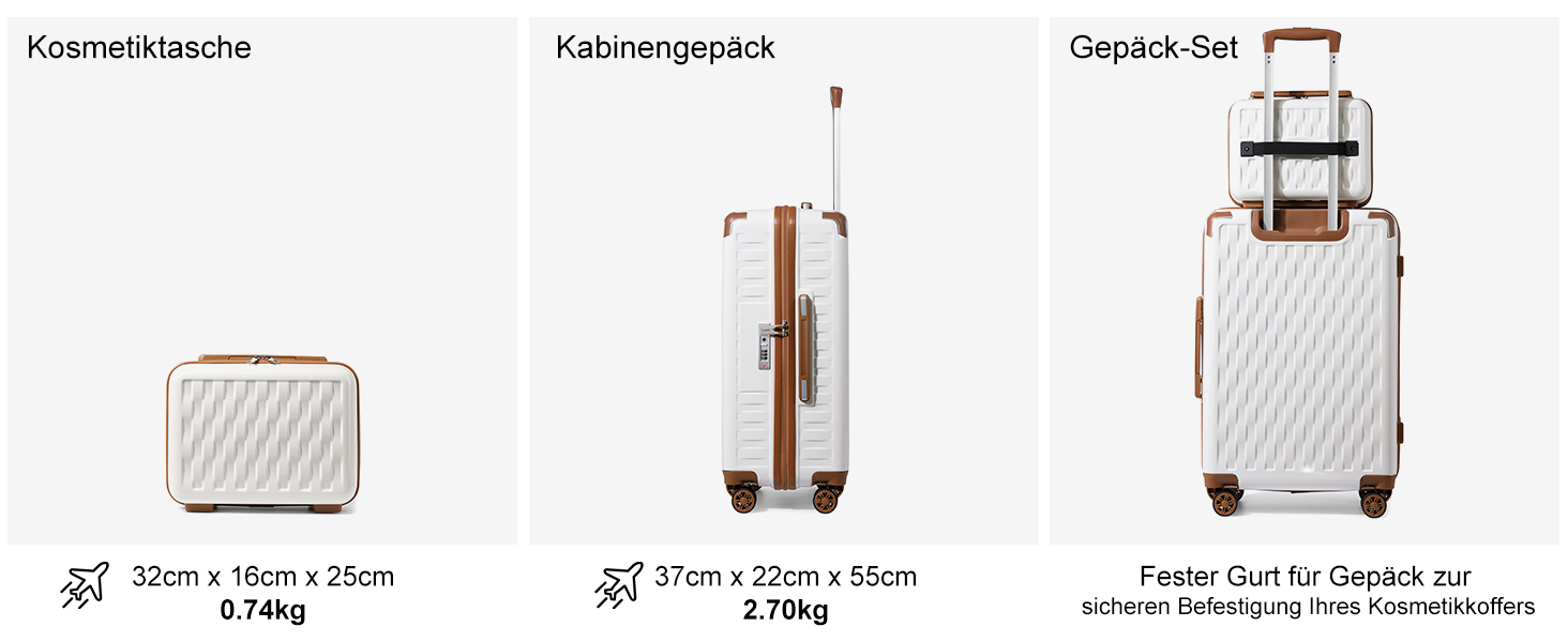 Набір валіз Sea Choice Matcha Grün: M-L-XL (55/65/75 см) з жорсткою оболонкою та TSA-замком