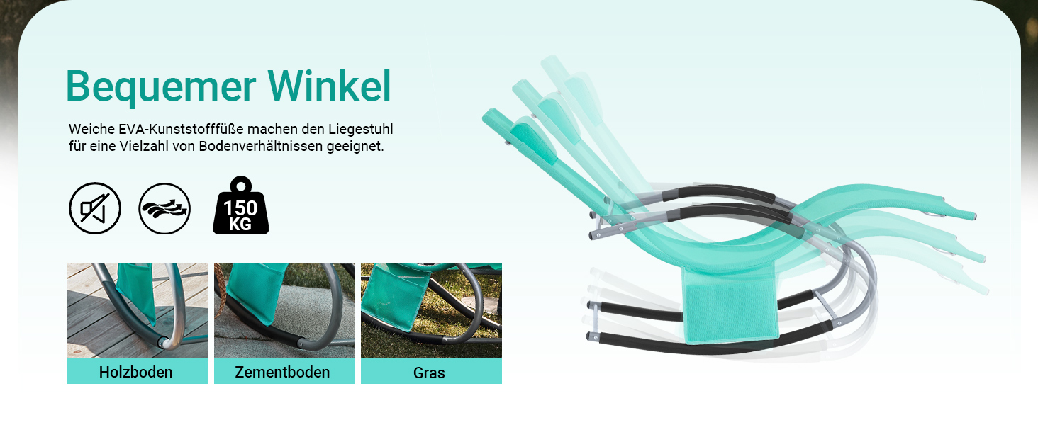 Шезлонг SoBuy для 2 осіб, садова гойдалка, стійка до погодних умов, з подушкою для голови, для тераси, балкону, кемпінгу, до 150 кг, садові меблі OGS28-SCHx2 (світло-блакитний)