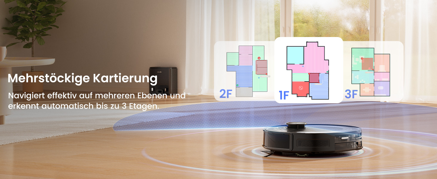 Робот-пилосос LEFANT M2 Plus з картографією, лазерною навігацією, 6000Pa, WiFi/App/Alexa, чорний