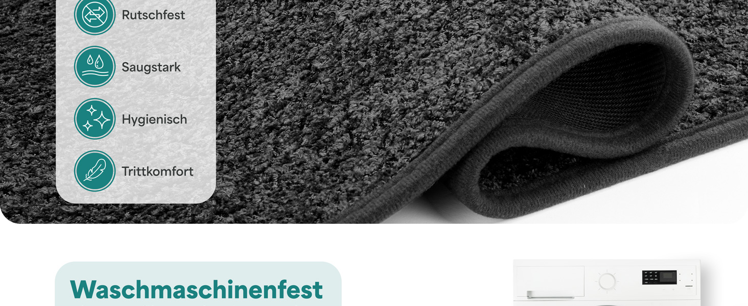 Килимок для ванної кімнати антрацит – неслизький, пральний, швидковисихаючий. Розмір 50x80 см.