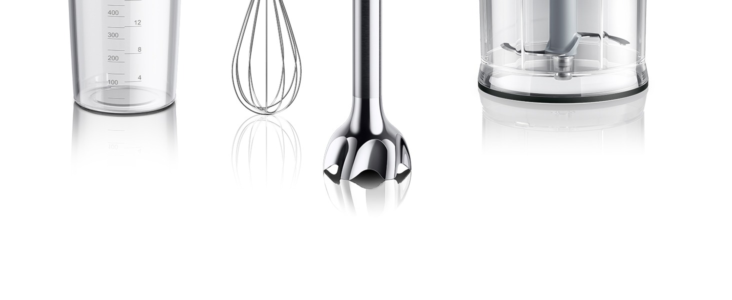 Блендер занурювальний Braun MultiQuick 5 MQ 50236 (2024) – 1000 Вт, нержавіюча сталь, 21 швидкість + Turbo, EasyClick, SplashControl, набір насадок