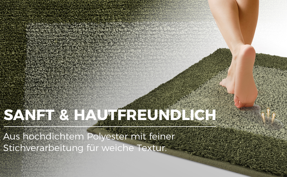 Килимок для ванної кімнати з антиковзаючим покриттям, 50 x 76 см, колір шалфейний