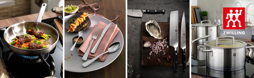 Набір ножів Zwilling Gourmet 7 предметів з автоматичним заточуванням, з набором столових приладів на 12 осіб