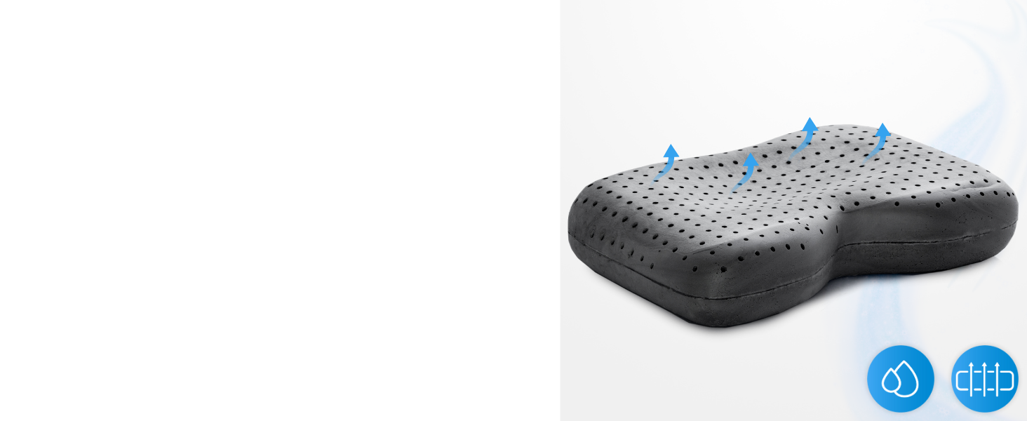 Ортопедична подушка maBELLA з ефектом пам'яті (Memory Foam) та терморегулюючим чохлом Thermic Quickdry