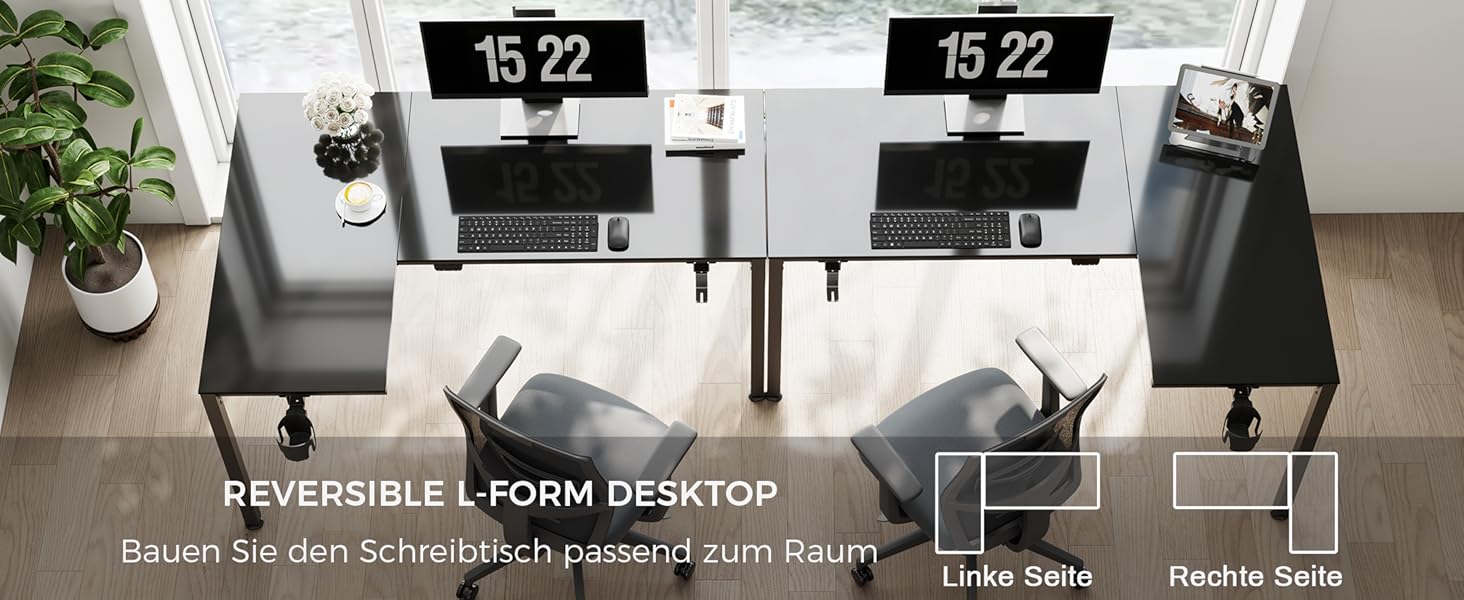 Ігровий стіл EUREKA ERGONOMIC з RGB-підсвічуванням 110 см - скляний комп'ютерний стіл для геймерів з керуванням через додаток