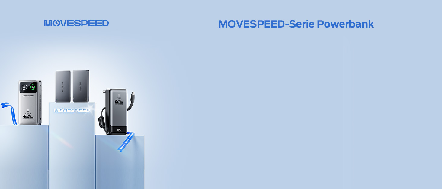 Power Bank MOVESPEED 145W 25000mAh з 3 USB-портами, PD 3.1, Digital Display - для ноутбуків, iPhone, Galaxy, iPad