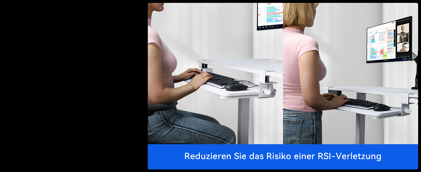 Тримач для клавіатури NearHub з регулюванням, під стіл, карбоновий дизайн, 65 см