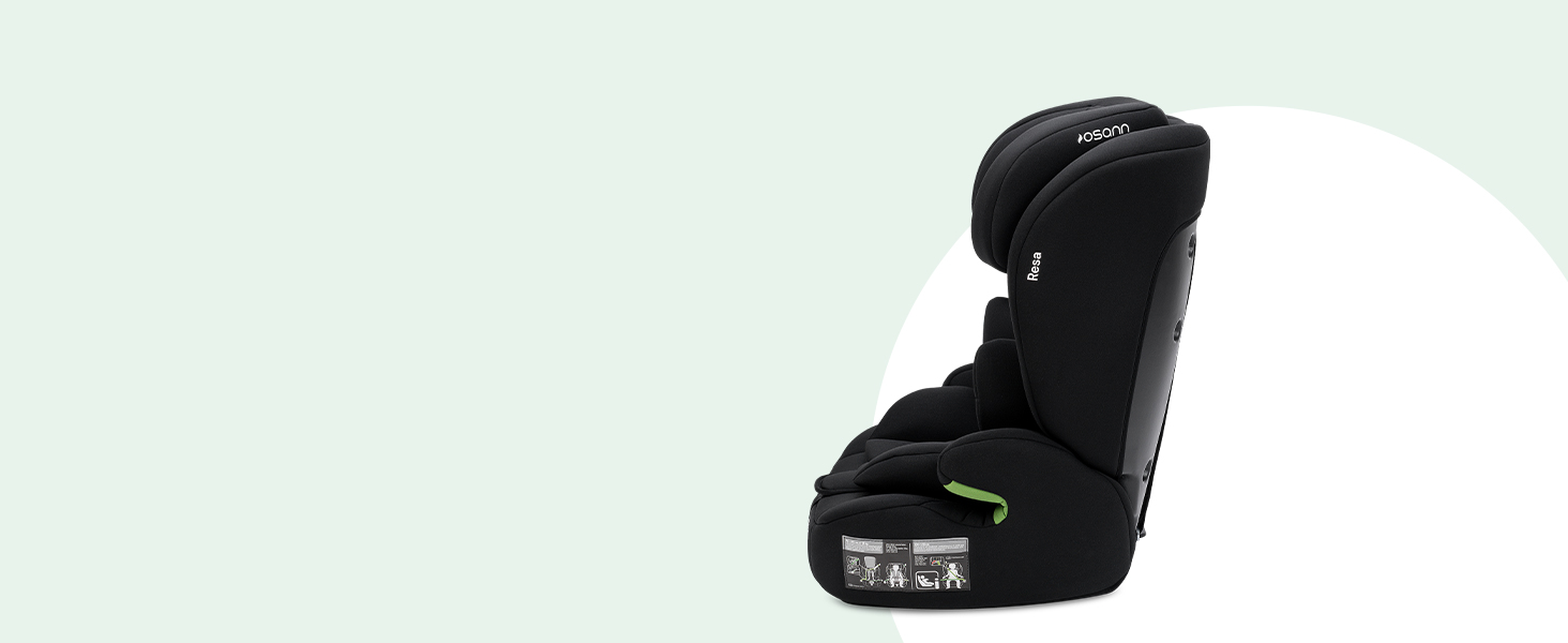 Автокрісло Osann Resa Kindersitz 76-150 см, i-Size, 1 рік+, без Isofix, 5-точкова система, регульований підголівник, чорний