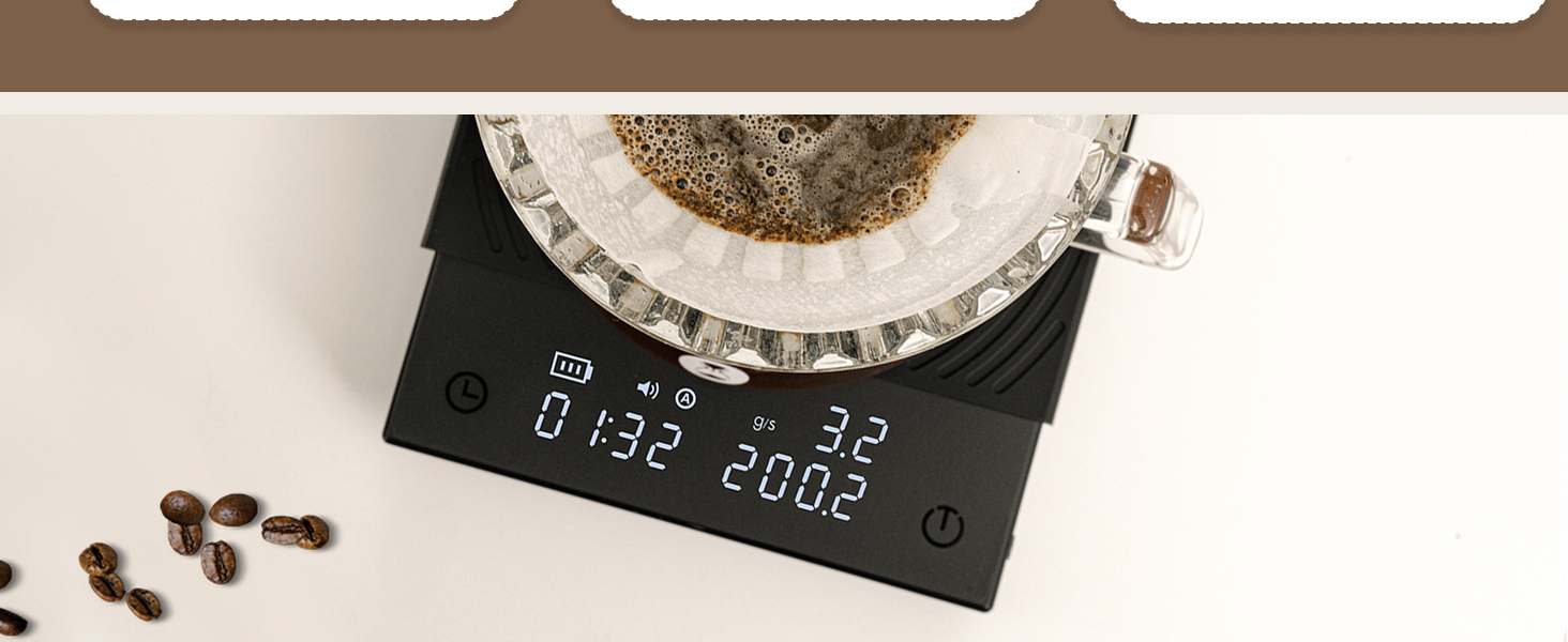 Ваги для кави TIMEMORE Basic 2 з таймером, контролем протікання та точністю 0,1г, чорного кольору