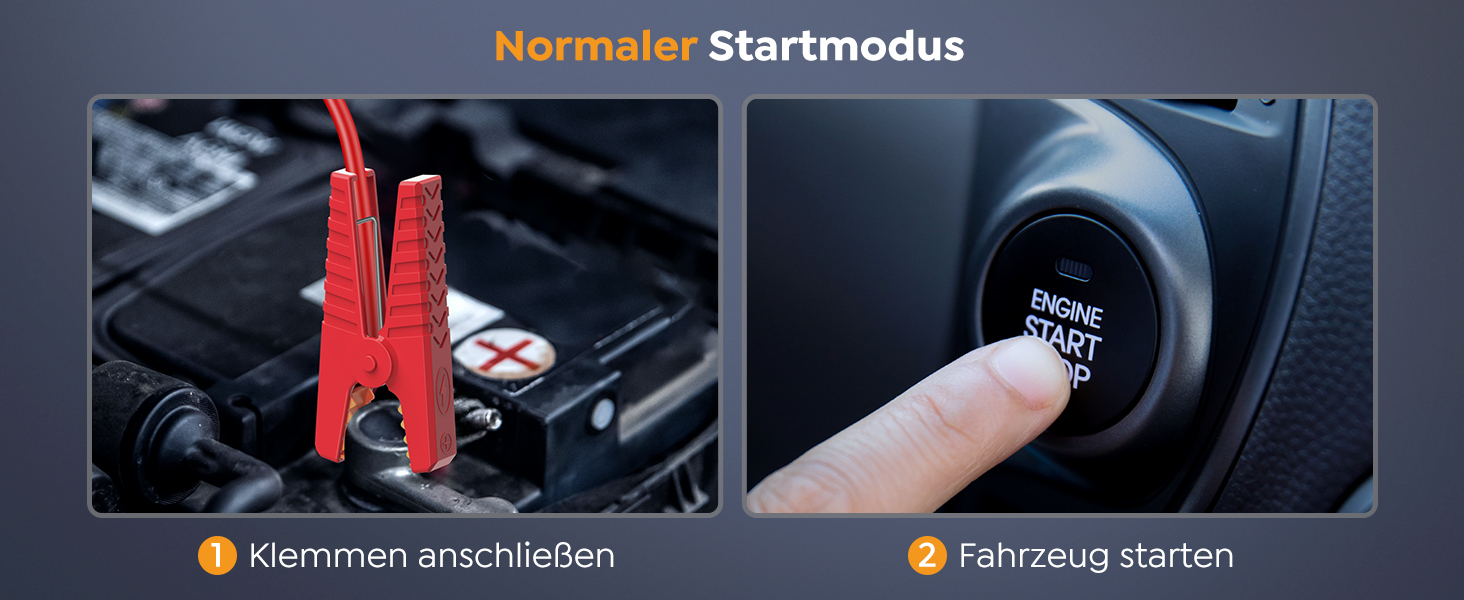 Powerbank Starthilfe 6000A: Зарядний пристрій для автомобіля 12V (до 9L бензин, 7L дизель) з кабелем, LED-лампою та дисплеєм – для SUV, мотоциклів, газонокосарок