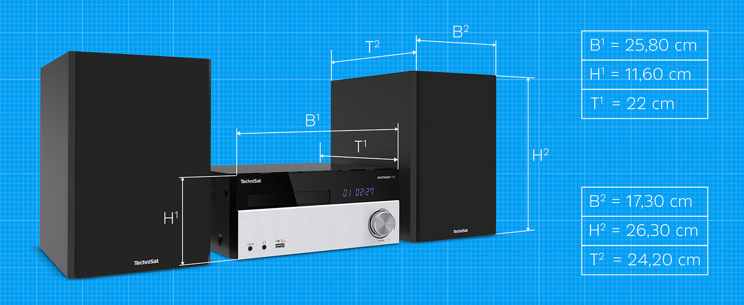 Компактна hi-fi система з інтернет радіо, DAB, CD, Bluetooth, 2x20W RMS, 710 CD IR -