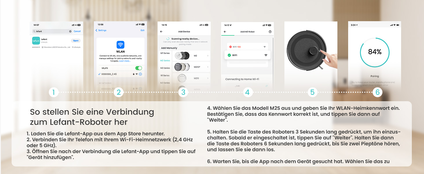 Робот-пилосос LEFANT M2 з функцією миття, 6000Pa, LiDAR-навігація, зони заборони, 140 хв, багатоступінчасте мапування, для тварин, килимів та твердих підлог (M2S-B)