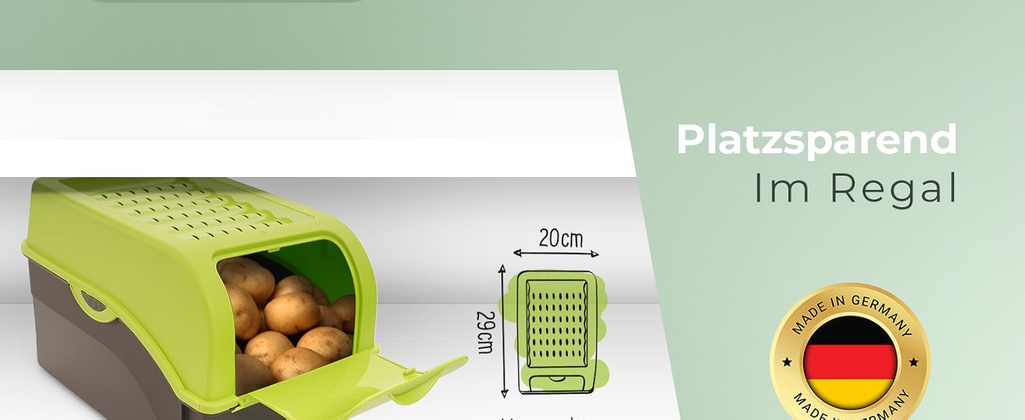 Коробка для зберігання картоплі Novaliv | 2 шт по 5л | Зелена | Коробка для овочів, цибулі, фруктів | Складається | 5 літрів