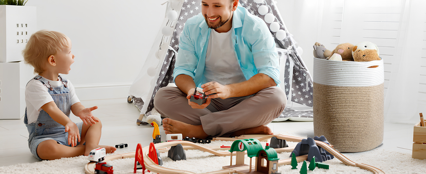 Кошик для білизни 32л з бавовни з ручками, плетені кошики для зберігання, коричневий (34х40 см)