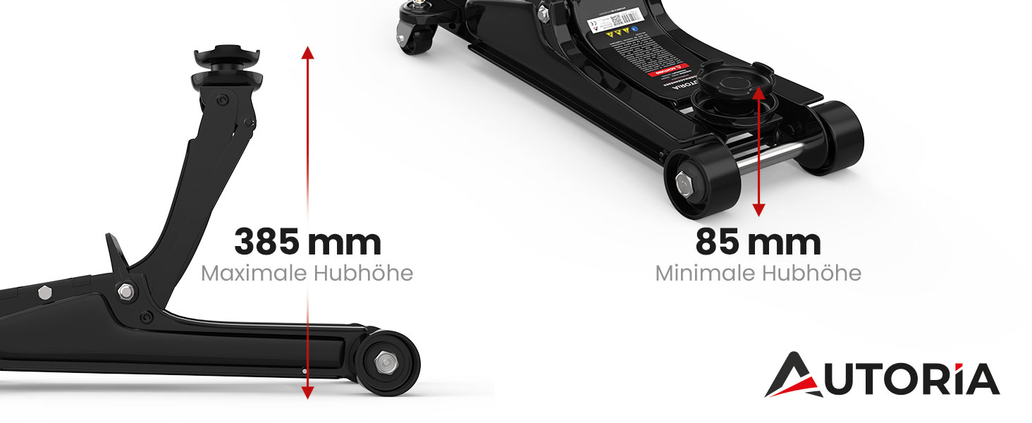 Гідравлічний домкрат Wagenheber 2.5T низькопрофільний з кейсом, 3 гумові накладки та адаптер для легкових авто та авто з заниженою підвіскою до 2500 кг, чорний