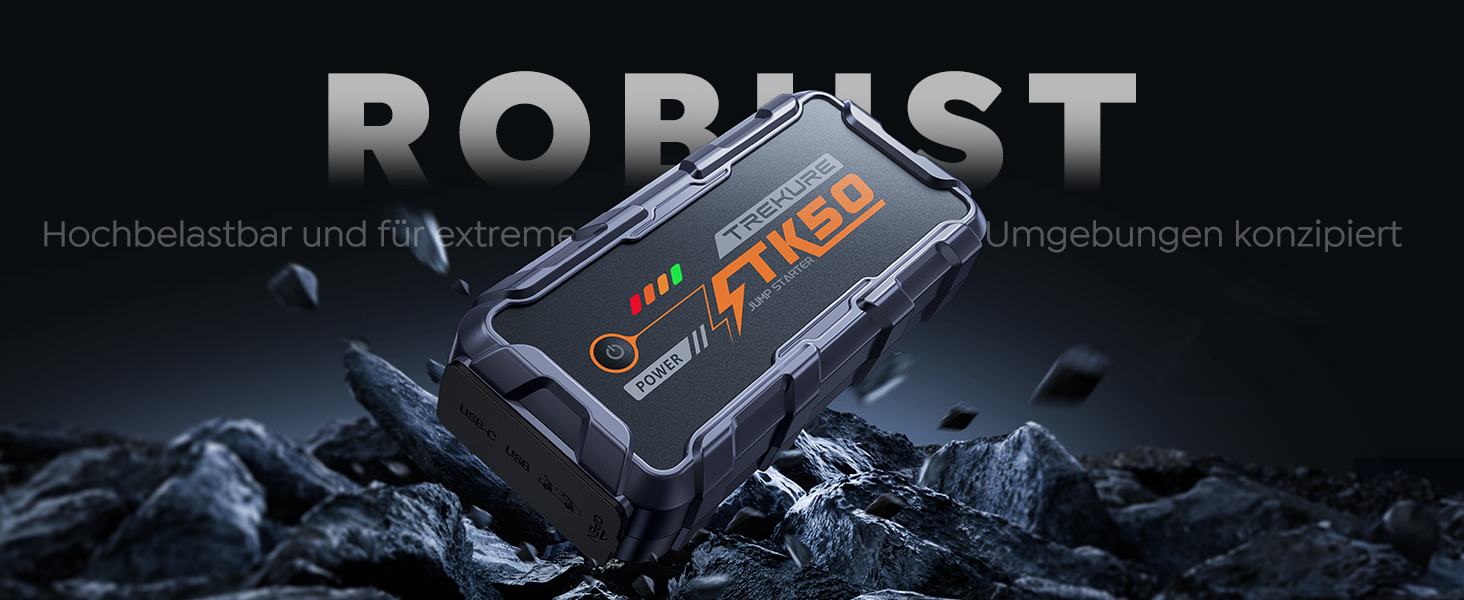 Бустер для автомобіля Starthilfe Powerbank 9000A 26800mAh — Пусковий пристрій для бензинових та дизельних двигунів (до 12.0L), 12V з ліхтарем 800 Лм та USB-портами, сіро-блакитний