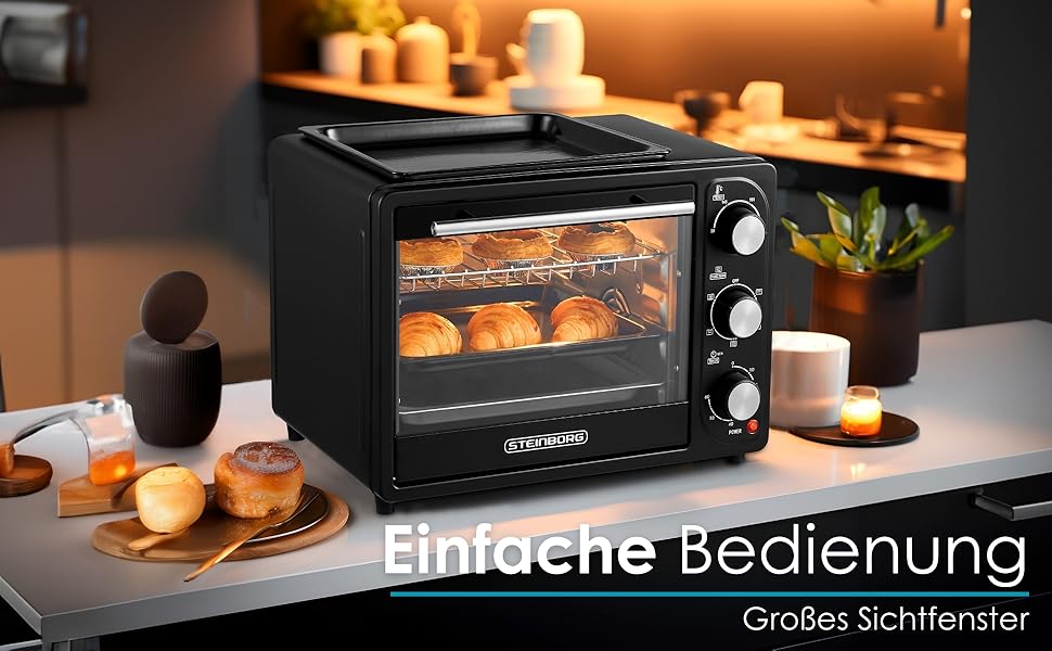 Міні-піч 20 літрів з конвекцією 3в1 | З підігрівом, 2 дека + решітка, таймер 60 хв, 1300W | Піч для піци