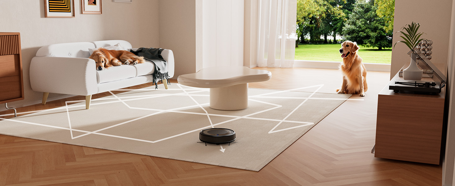 Робот-пилосос LEFANT M310: потужність 4500Pa, 180 хвилин роботи, 4 режими, Wi-Fi, керування через додаток та Alexa, для тварин та твердих підлог