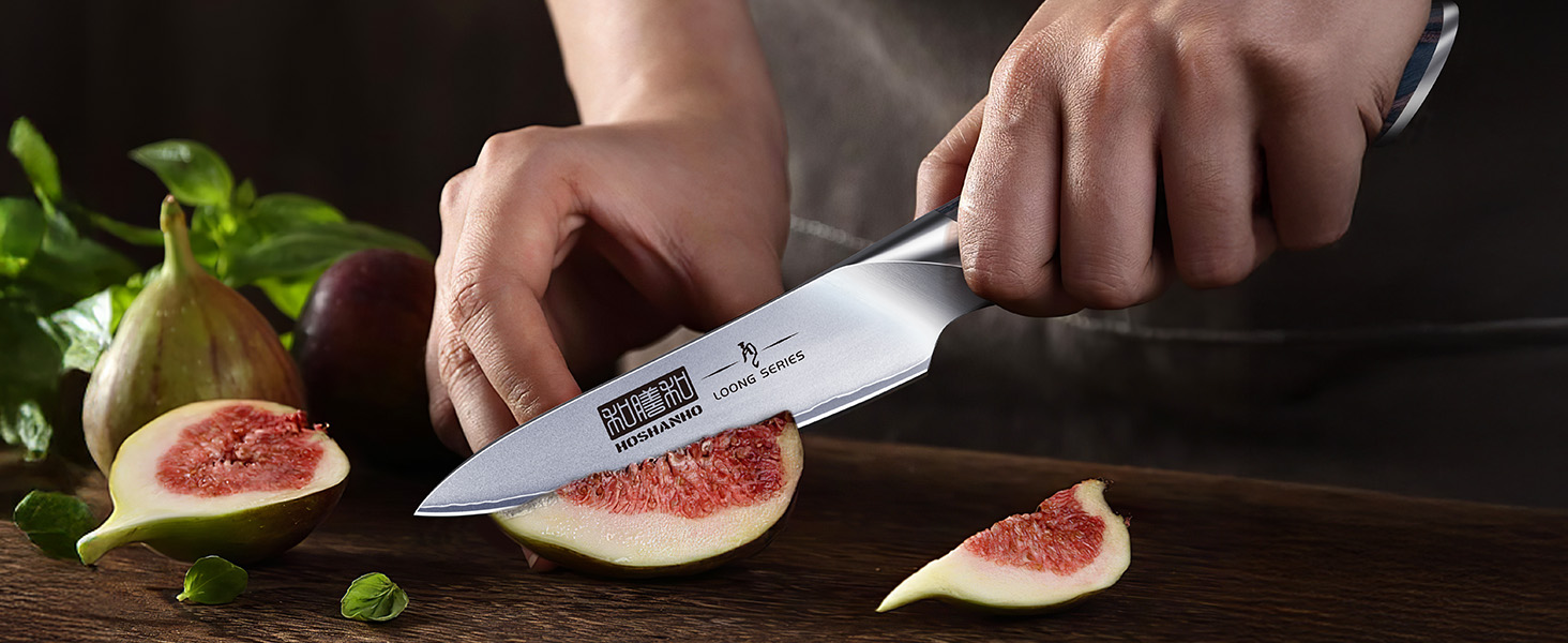 Набір кухонних ножів HOSHANHO 7 предметів: професійний японський набір з нержавіючої сталі з високим вмістом вуглецю, ультрагострі ножі з ергономічними ручками з паккавуда