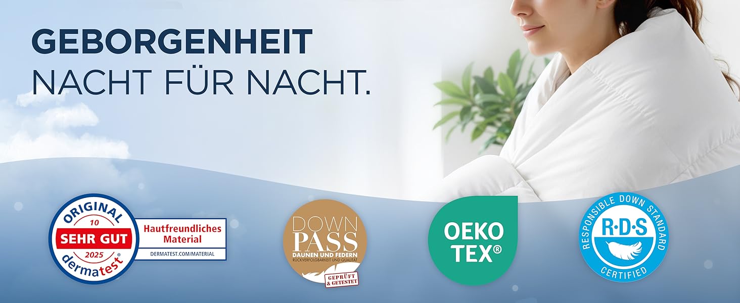 Плед з пуху та пера 135x200 см - сертифікована Oeko-Tex ковдра з м'якого пуху та пера - ковдра з пуху - сертифікована RDS літня та зимова ковдра - Duvet - ковдра на всі сезони 135 x 200 см