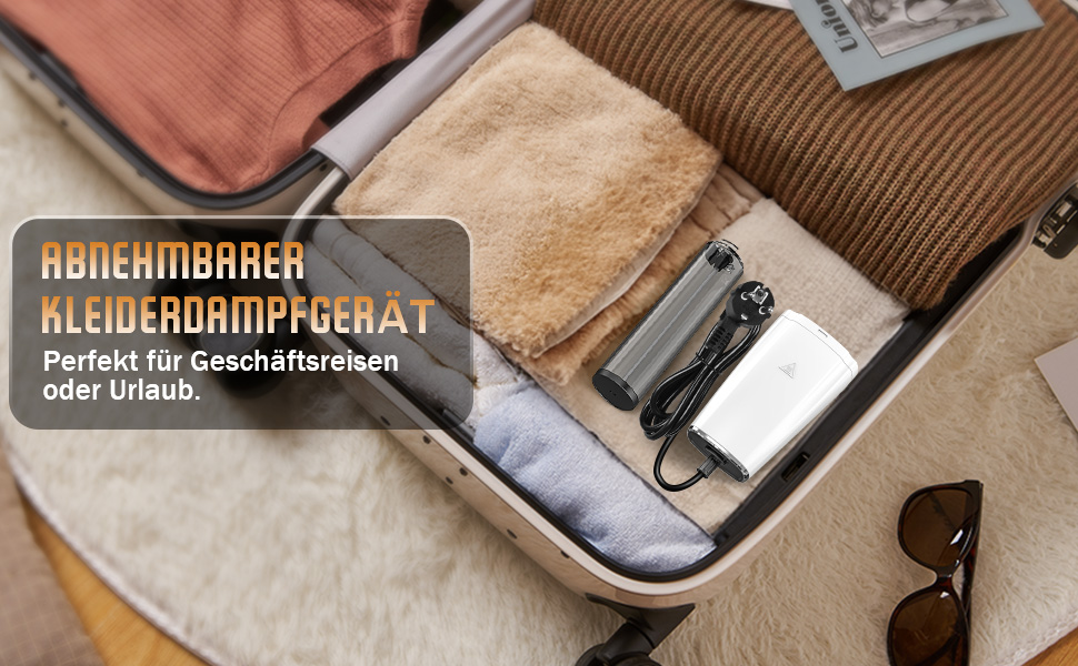 Парфукат Raelunyi 1300W: портативний відпарювач для одягу, для дому, подорожей та офісу (білий)