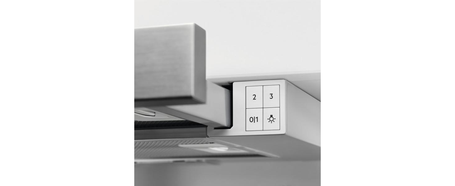 Витяжка для кухні AEG DPE5660B плоска, чорна, режим відводу або рециркуляції, продуктивність 600 м³/год, LED-підсвітка, клас енергоефективності A