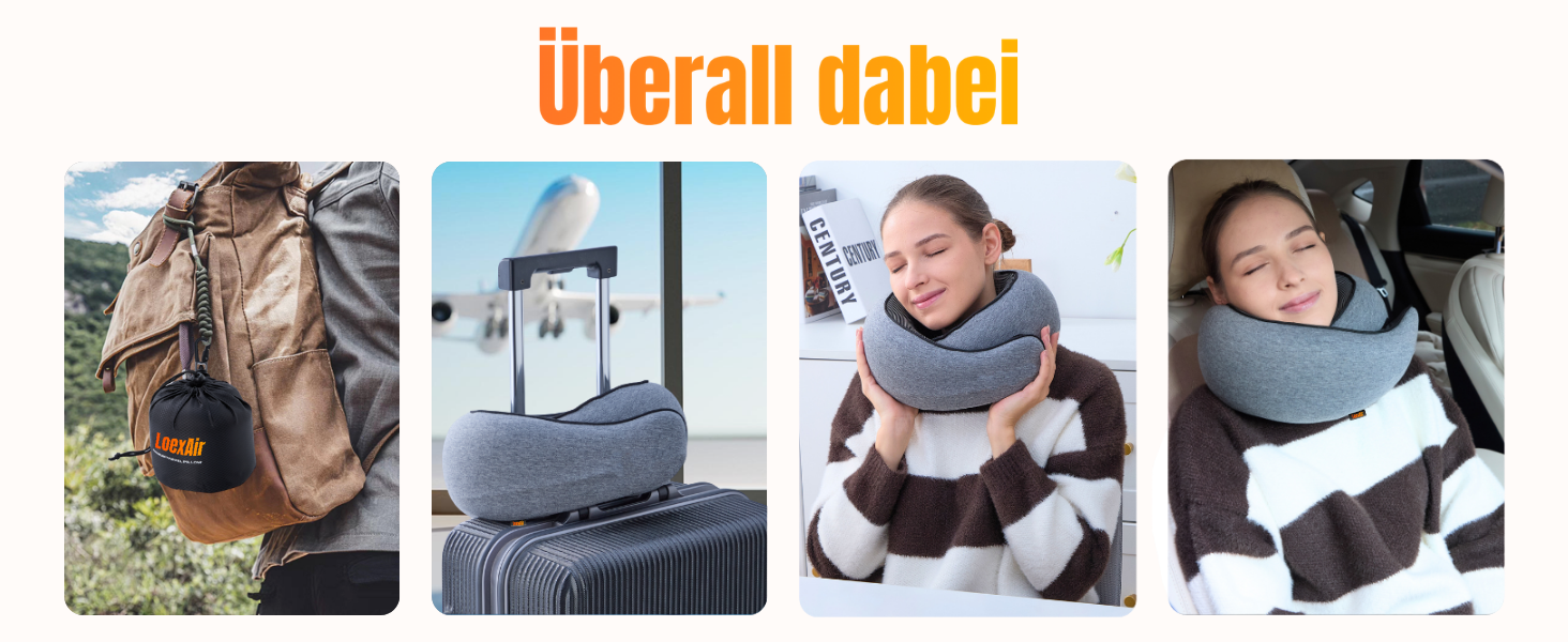 Подорожня подушка для шиї з капюшоном з ефектом пам'яті (Memory Foam) для літака та авто, бавовняна, рожева (Sakura Pink)