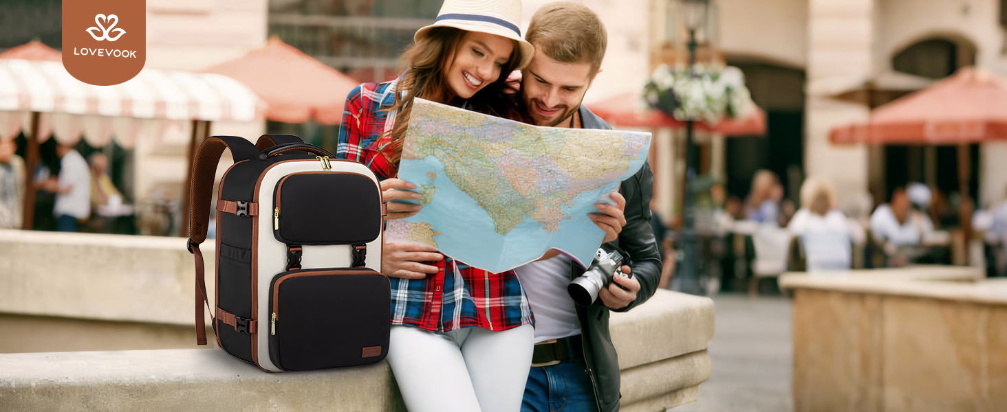 LOVEVOOK Рюкзак для ручної поклажі в літак 40L, жіночий великий, 17.3