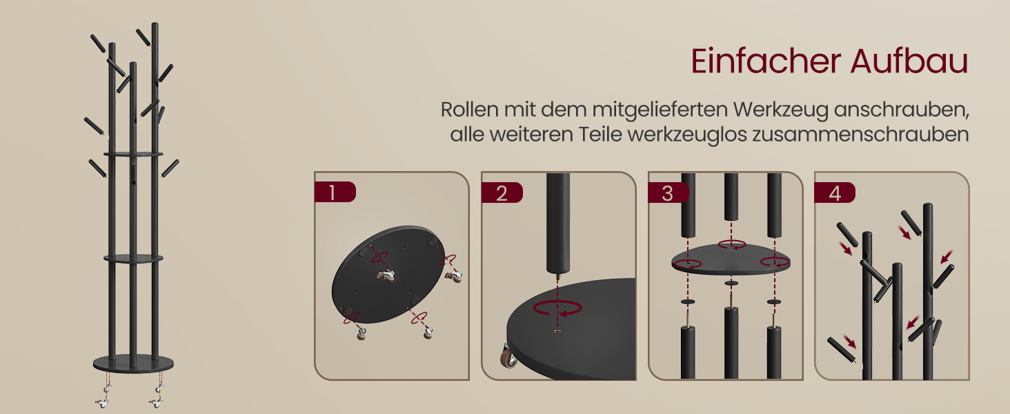 Дзеркало-вішалка VASAGLE для прихожей, спальні, вітальні, чорний RCR023B01
