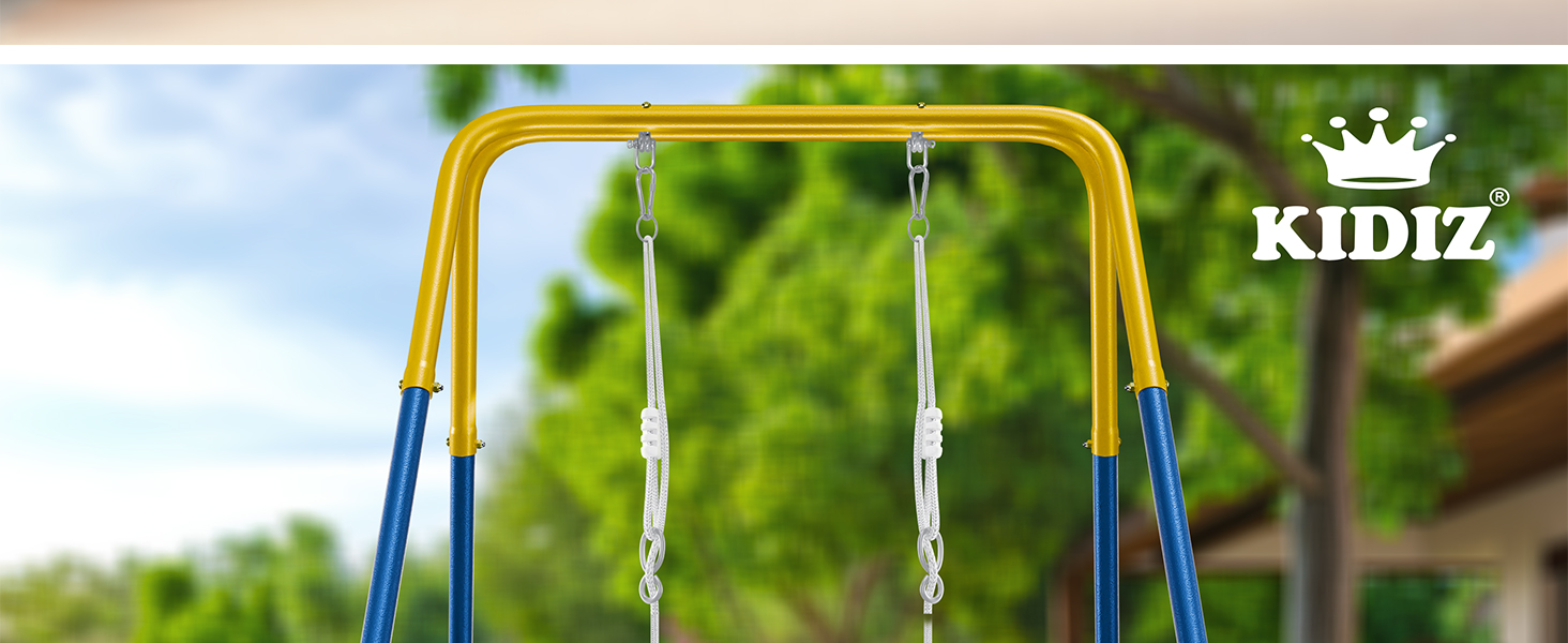 Дитячий гойдалка-колиска KIDIZ® для немовлят від 6 місяців та малюків до 3+ років. Дерев'яна гойдалка з регульованою висотою та м'якою подушкою. Для дому та вулиці, антрацит.