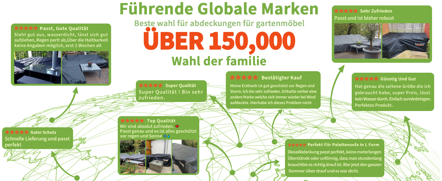 Чохол для садово-патіо меблів Enzeno L-подібної форми, водонепроникний та вітростійкий, 255x255x87 см
