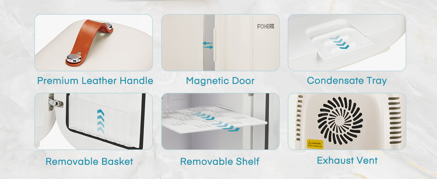 Міні холодильник FOHERE 5 літрів, USB живлення, 220V/12V, для напоїв та догляду за шкірою, білий