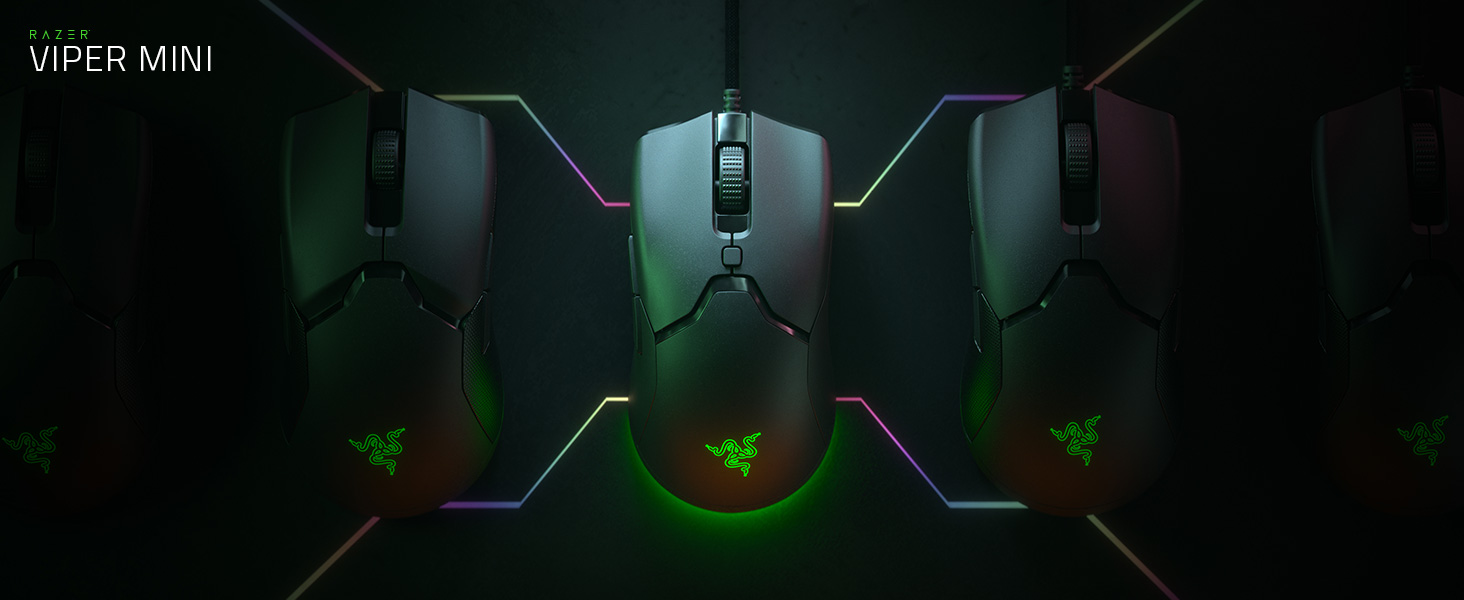 Ігрова миша Razer Viper Mini — ультралегка дротова миша (61г), оптичний сенсор 8500 DPI, RGB-підсвітка Chroma, чорна