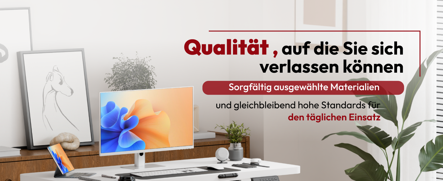 Регульований по висоті стіл SANODESK 180x80 см - великий стіл для роботи стоячи, вантажопідйомність 80 кг, тихий та швидкий, для дому та офісу (білий)