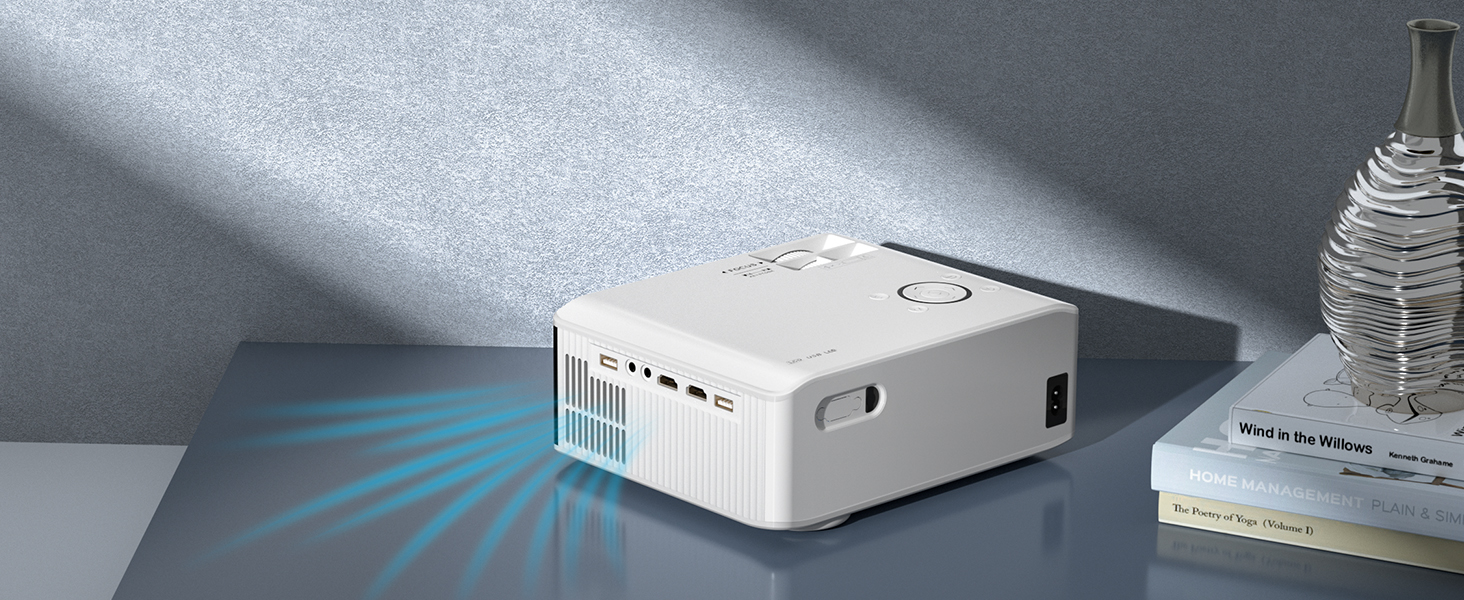 Проектор XuanPad з AI-автофокусом та сертифікацією Netflix, WiFi, Bluetooth, 30000 лм, 1080P, поворотний на 210°, автоматична корекція Keystone, система видалення пилу та відведення тепла