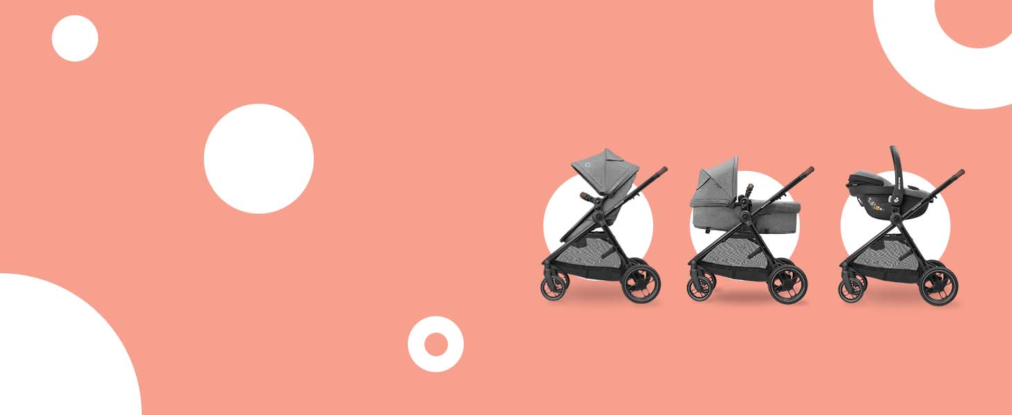 Дитяча коляска 3 в 1 Maxi-Cosi Zelia S Trio Grey з автокріслом CabrioFix S i-Size, 0-4 роки, до 22 кг, компактна, складна, з аксесуарами та пеленальною сумкою
