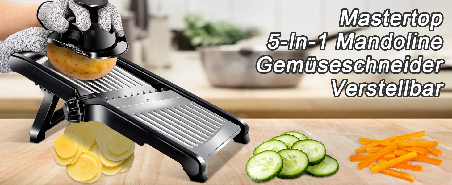 Машинка для нарізання овочів Mastertop 5-в-1: тертка, слайсер, нарізач для овочів, фруктів та сиру