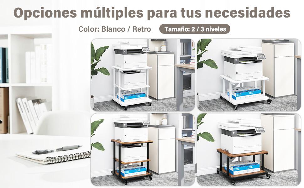 Стіл для принтера PUNCIA з 2 рівнями, мобільний, 60 x 50 см, дерево & метал