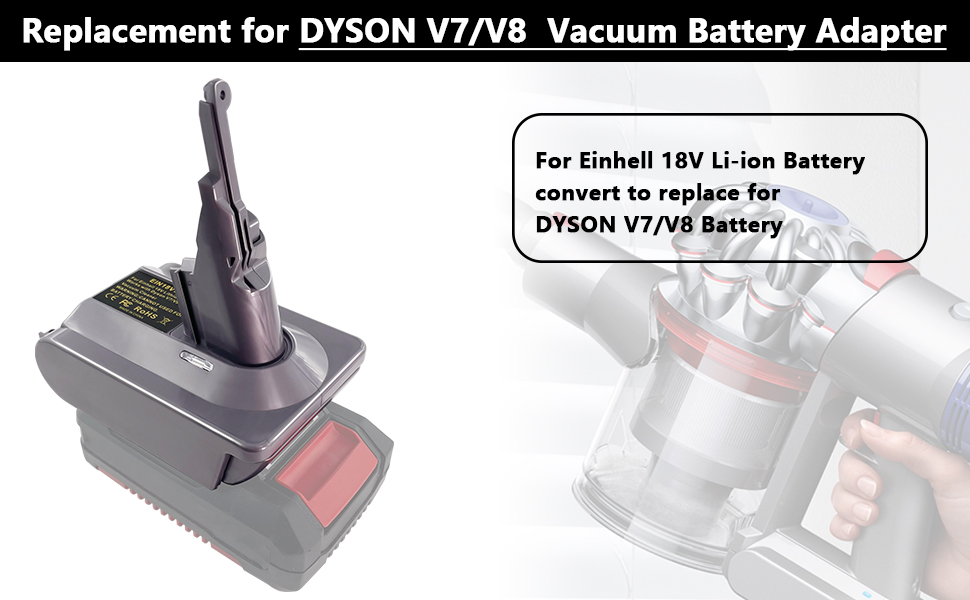 Адаптер батареї EID для Dyson V7&V8, літієва батарея Einhell 18 В на перетворювач пилососа Dyson V7/V8