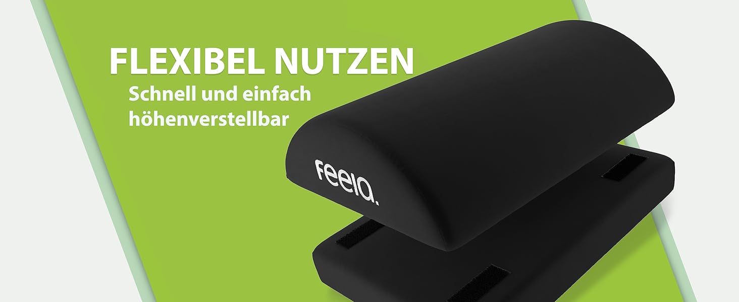 Підставка для ніг під стіл Feela® - ергономічна підставка для ніг, footrest, фотрест для комфорту без підігріву (чорний)
