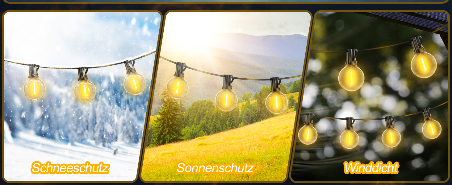 Ланцюжок прикрас LED для вулиці, 30 метрів, тепле біле світло, з пультом, диммування, для балкона, тераси, саду, павільйону, вечірки, вологостійкий