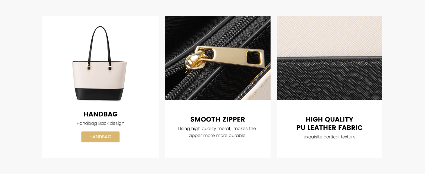 LOVEVOOK Набір сумок для жінок: 3 шт. (шоппер, сумка на плече, сумка з ручкою) для подорожей, бізнесу, покупок (синій+чорний)